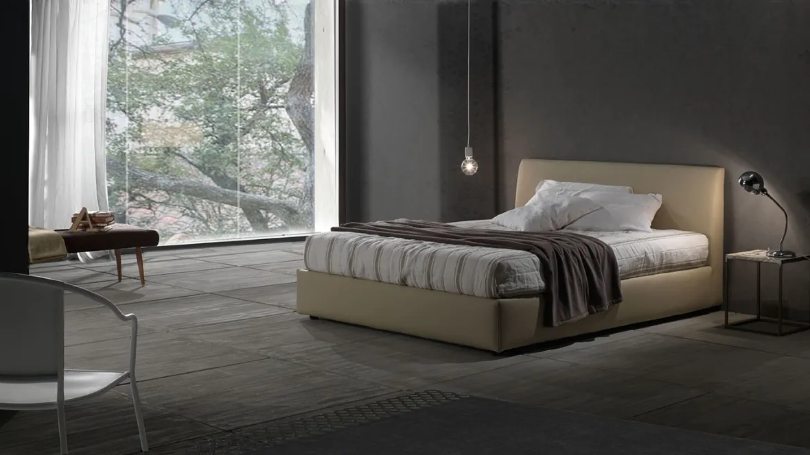 Letto in ecopelle Tracy con box contenitore di Excò